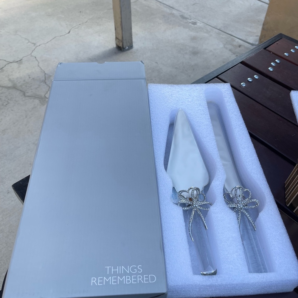 Things Remembered Silver Cake Knife and Server Set